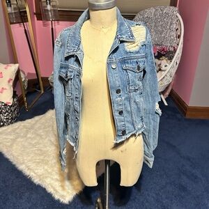 Cello Light Blue Distressed Jean Jacket